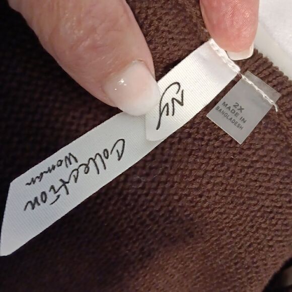 Macy's NY Collection Fringed Sweater - Picture 8 of 9